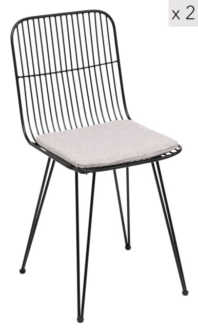 Nordlys Set of 2 Industrial Metal Dining Room Chairs in Grey - image 1