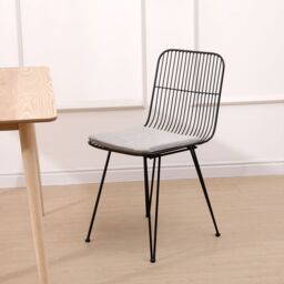 Nordlys Set of 2 Industrial Metal Dining Room Chairs in Grey - thumbnail 3