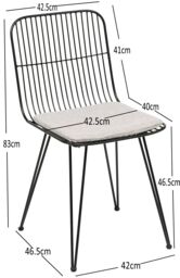 Nordlys Set of 2 Industrial Metal Dining Room Chairs in Grey - thumbnail 5