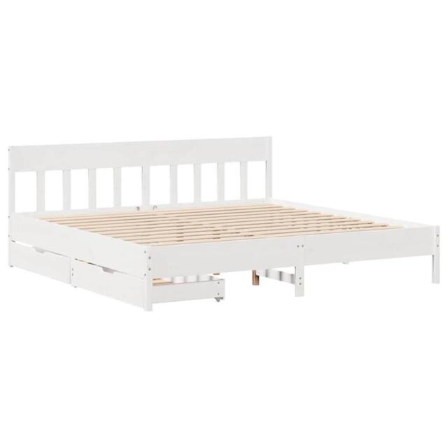 Berkfield Home Full Bed Frame without Mattress White 180x200 cm Super King Solid - image 1