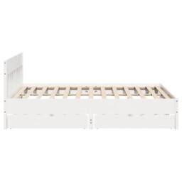 Berkfield Home Full Bed Frame without Mattress White 180x200 cm Super King Solid - thumbnail 7