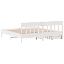 Berkfield Home Full Bed Frame without Mattress White 180x200 cm Super King Solid - thumbnail 8