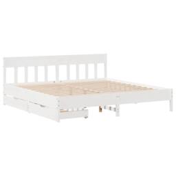 Berkfield Home Full Bed Frame without Mattress White 180x200 cm Super King Solid - thumbnail 1