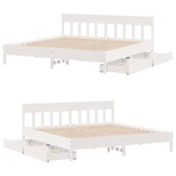 Berkfield Home Full Bed Frame without Mattress White 180x200 cm Super King Solid - thumbnail 9