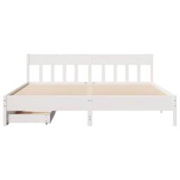 Berkfield Home Full Bed Frame without Mattress White 180x200 cm Super King Solid - thumbnail 4