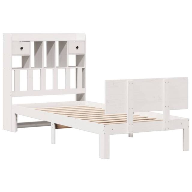 Berkfield Home Decorative Bookcase Bed without Mattress White 90x200cm Solid Woo - Size: 90x200 cm - image 1