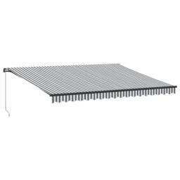 Berkfield Home Manual Retractable Awning Anthracite & White 450x350 cm in Black - thumbnail 2