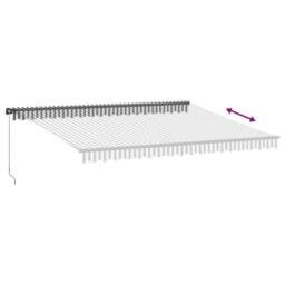 Berkfield Home Manual Retractable Awning Anthracite & White 450x350 cm in Black - thumbnail 5