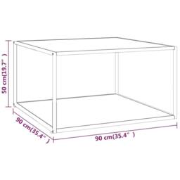 Berkfield Home Coffee Table Black with White Marble Glass 90x90x50 cm - Size: 90 x 90 x 50 cm - thumbnail 5
