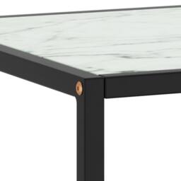 Berkfield Home Coffee Table Black with White Marble Glass 90x90x50 cm - Size: 90 x 90 x 50 cm - thumbnail 4