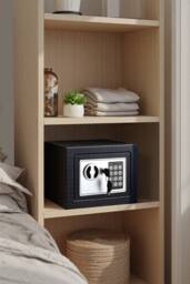 Living and Home 6L Mini Password Mechanical Lock Safe Home Office Security Box in Black - thumbnail 2