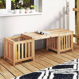 VOGREX 2-in-1 Wooden Planter Bench in Natural - thumbnail 6