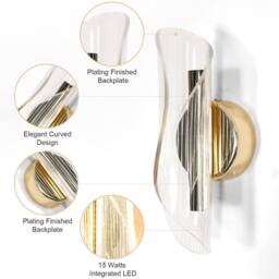 COMELY LED Wall Lights, 12W Creative Spiral Design Gold Wall Light - thumbnail 7