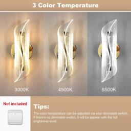 COMELY LED Wall Lights, 12W Creative Spiral Design Gold Wall Light - thumbnail 5