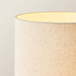 ValueLights Wyatt Natural Linen Tall Lamp Shade Walnut Wood Bobbin Floor Lamp with LED Bulb - thumbnail 4