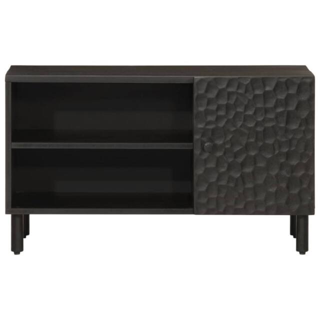 Berkfield Home TV Cabinet Black 80x31x46 cm Solid Wood Mango - Size: 80 x 31 x 46 cm - image 1