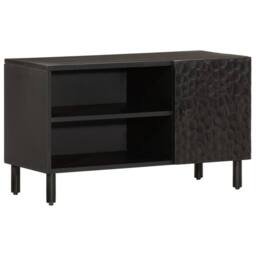 Berkfield Home TV Cabinet Black 80x31x46 cm Solid Wood Mango - Size: 80 x 31 x 46 cm - thumbnail 2