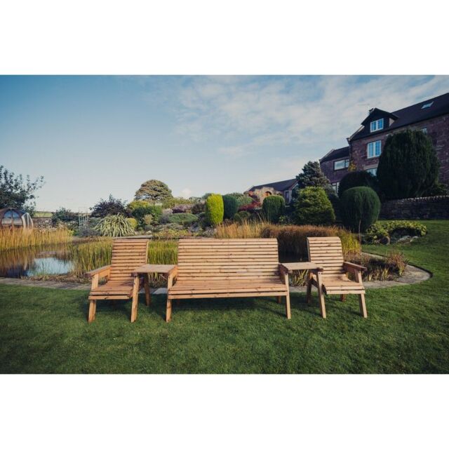 Churnet Valley Garden Furniture Ltd Valley 5 Seater Set - Timber - Fully Assembled in Brown - image 1
