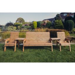 Churnet Valley Garden Furniture Ltd Valley 5 Seater Set - Timber - Fully Assembled in Brown - thumbnail 2