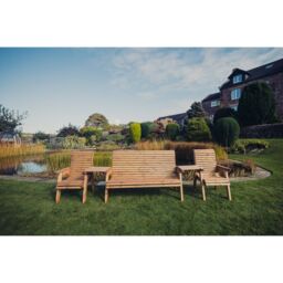 Churnet Valley Garden Furniture Ltd Valley 5 Seater Set - Timber - Fully Assembled in Brown - thumbnail 1