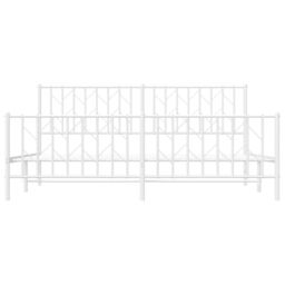 Berkfield Home Metal Bed Frame without Mattress with Footboard¬†White 183x213cm in White - Size: 183x213 cm - thumbnail 5