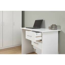 FORGEVIO 2 Drawer Desk white Dressing Table Dresser White - thumbnail 3