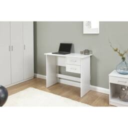 FORGEVIO 2 Drawer Desk white Dressing Table Dresser White - thumbnail 2