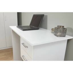 FORGEVIO 2 Drawer Desk white Dressing Table Dresser White - thumbnail 4