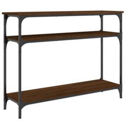 Berkfield Home Decorative Console Table Brown Oak 100x29x75 cm Engineered Wood - Size: 100 x 29 x 75 cm - thumbnail 3