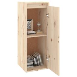 Berkfield Home Wall Cabinets 2 pcs 30x30x80 cm Solid Wood Pine in Light Brown - Size: 30 x 30 x 80 cm - thumbnail 4