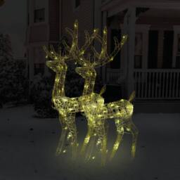 Berkfield Home Acrylic Reindeer Christmas Decorations 2 pcs 120 cm Warm White - thumbnail 2