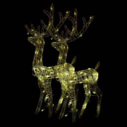 Berkfield Home Acrylic Reindeer Christmas Decorations 2 pcs 120 cm Warm White