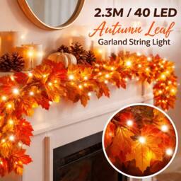 Dragodirect 2.3M 40 LED Autumn Leaf Garland String Light in Orange - thumbnail 2
