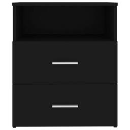 Berkfield Home Modern Bed Cabinets 2 pcs Black 50x32x60 cm - Size: 50 x 32 x 60 cm - thumbnail 7