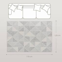 VOGREX Non-Slip Large Rug for Living Room, 170 x 120 cm in White - Size: 120 cm x 170 cm - thumbnail 2