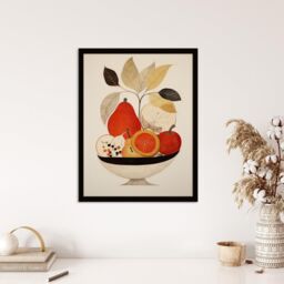 Wee Blue Coo Wall Art Print Harvest Bowl Autumn Fruits Red Kitchen Living Room Framed - Size: A4 - thumbnail 4