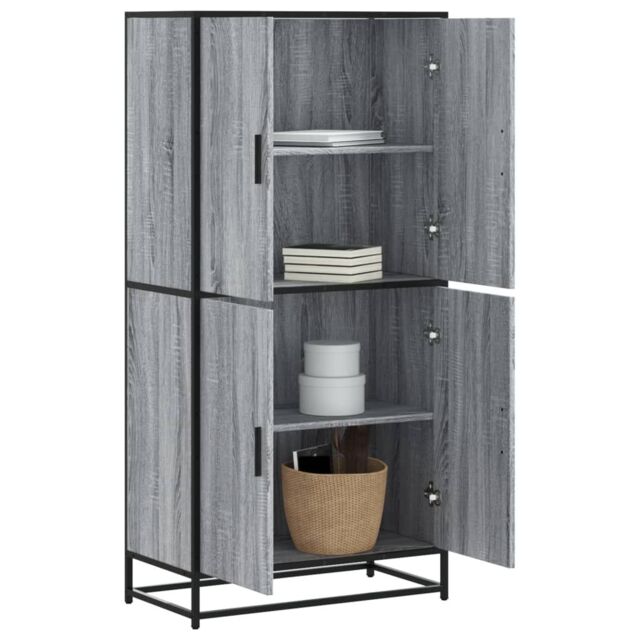 Berkfield Home Highboard Grey Sonoma 68x35x139 cm Engineered Wood - Size: 68 x 35 x 139 cm - image 1
