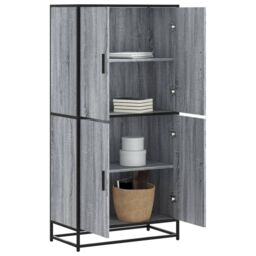 Berkfield Home Highboard Grey Sonoma 68x35x139 cm Engineered Wood - Size: 68 x 35 x 139 cm - thumbnail 1
