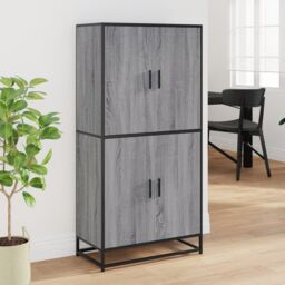 Berkfield Home Highboard Grey Sonoma 68x35x139 cm Engineered Wood - Size: 68 x 35 x 139 cm - thumbnail 3