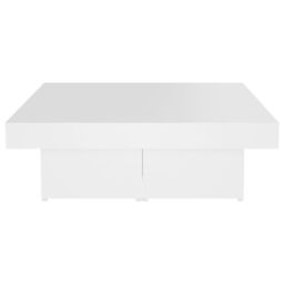 Berkfield Home Coffee Table White 90x90x28 cm Engineered Wood - Size: 90 x 90 x 28 cm - thumbnail 5