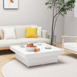 Berkfield Home Coffee Table White 90x90x28 cm Engineered Wood - Size: 90 x 90 x 28 cm