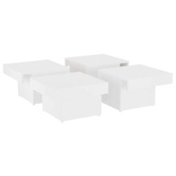 Berkfield Home Coffee Table White 90x90x28 cm Engineered Wood - Size: 90 x 90 x 28 cm - thumbnail 4