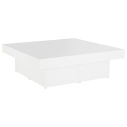 Berkfield Home Coffee Table White 90x90x28 cm Engineered Wood - Size: 90 x 90 x 28 cm - thumbnail 2
