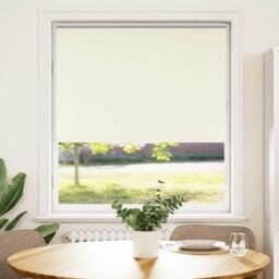 Berkfield Home Roller Blind Blackout Off-White 90x130 cm Fabric Width 85.7 cm Polyester in White - thumbnail 1