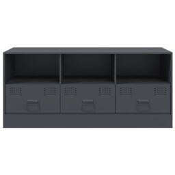 Berkfield Home TV Cabinet Anthracite 99x39x44 cm Steel in Black - Size: 99 x 39 x 44 cm - thumbnail 6