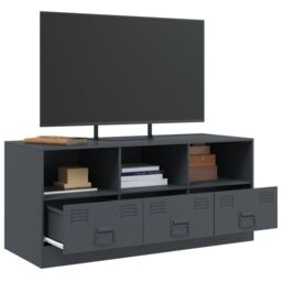 Berkfield Home TV Cabinet Anthracite 99x39x44 cm Steel in Black - Size: 99 x 39 x 44 cm - thumbnail 5
