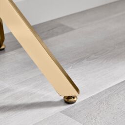 FurnitureboxUK Leonardo Rectangular Marble Effect Glass Top Console Table With Gold Metal Starburst Legs in White - thumbnail 6