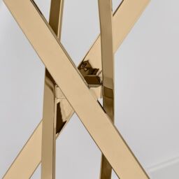 FurnitureboxUK Leonardo Rectangular Marble Effect Glass Top Console Table With Gold Metal Starburst Legs in White - thumbnail 5