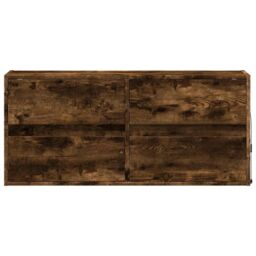 Berkfield Home TV Wall Cabinet with LED Lights Smoked Oak 100x31x45 cm in Brown - Size: 100 x 31 x 45 cm - thumbnail 6