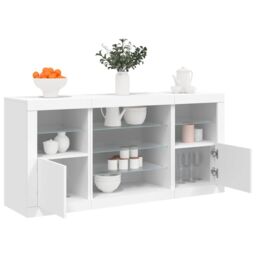 Berkfield Home Sideboard with LED Lights White 142.5x37x67 cm - thumbnail 1